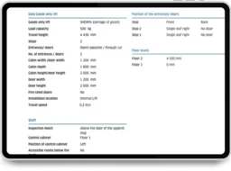 Goederenlift configurator - stap 3 - samenvatting