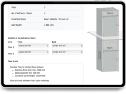 Goederenlift configurator - stap 2 - specificeren