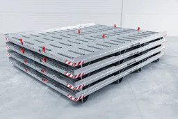Stacked ULD support pallets for space-saving storage in cargo terminal